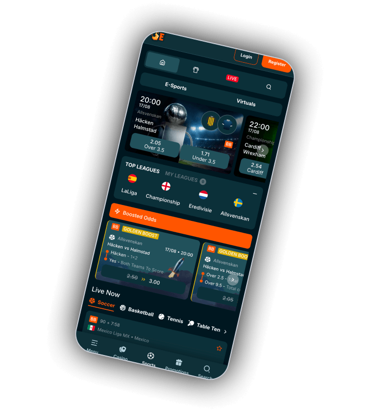 The EmberBet sportsbook with the football markets and the bet slip